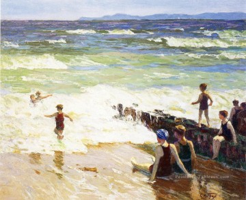  Edward Tableaux - Baigneuses à la côte Impressionniste plage Edward Henry Potthast